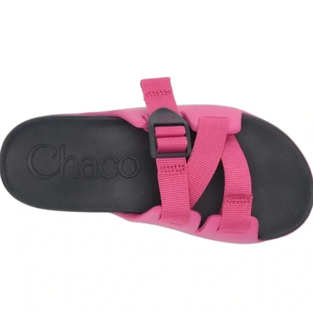 NEW Chaco Chillos Slide Sandals Girls 3 Magenta Pink Slip On outdoor vacation